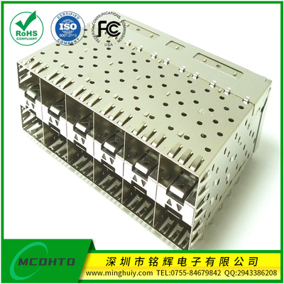 SFP光纤连接器-2x6压接式-带导光柱