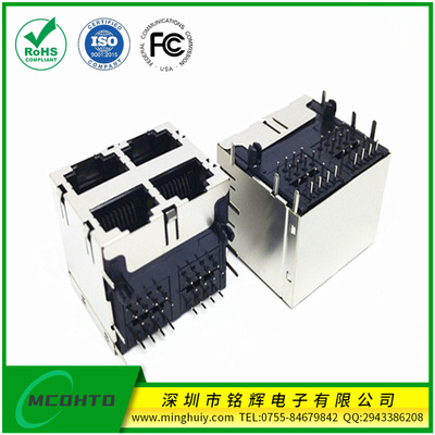 2*2-RJ45插座-8P8C-无灯正弹片