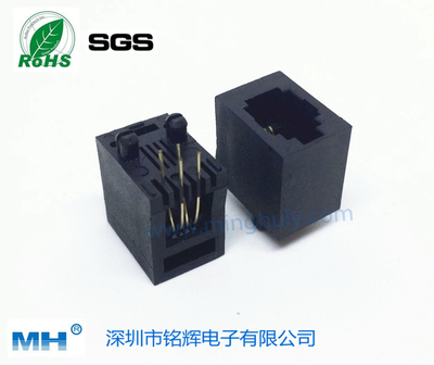 180度插板 全塑4P4C RJ11插座