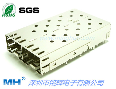 SFP光纤模块插座-1x2不带导光-压接式\焊接式