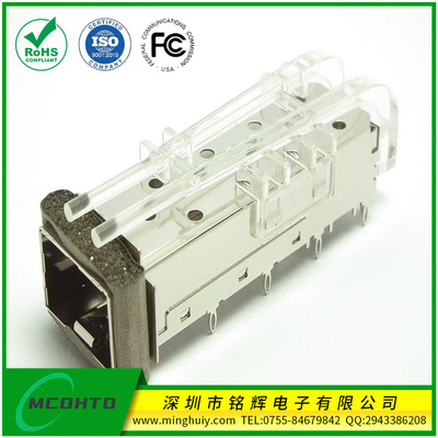 SFP+光纤连接器-1x1压接式-带导电棉