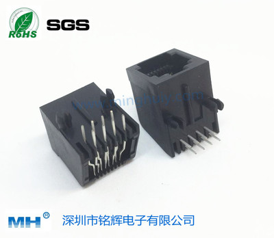 57系列 无边RJ45Jack 8P8C扁针 镀金3U\6U 长度20.6mm 长款