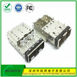 SFP 1*2压接式+导光柱+导电棉 光纤模块插座