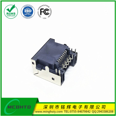 RJ45插座-沉板2.8-LED左黄右绿 高度9.8mm